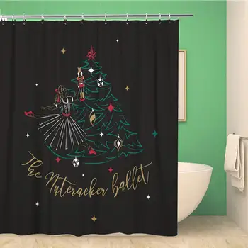 

60x72 Inches Shower Curtain Clara with a Nutcracker Near The Christmas Tree Ballet Poster Conceptnutcracker Waterproof Polyester