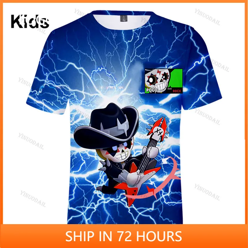 

NITA Shooting Game PRIMO 6 To 19 Years Kids Leon T-shirt 3D Printed Tshirt Boy Girls Brawlings Cartoon T-shirt Tops Teen Clothes