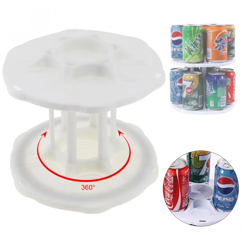 

Can Tamer Food Beverage Storage Holder Rack Can Carouse Fridge Space Saver with Two Tier for Fridge Organizer