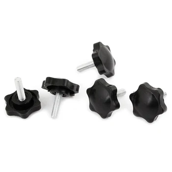 

New 5 pieces M6 x 20 mm external thread 28 mm Plum shape regulator black