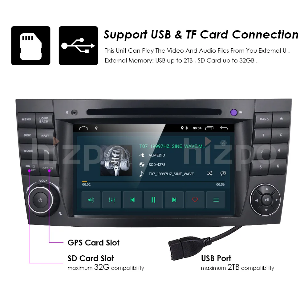Flash Deal 2 din Android 8.1Car Radio CAR DVD Player For Mercedes W211 W219 W463 CLS350 CLS500 CLS55 E200 E220 E240 E270 E280 AudioStereo 20