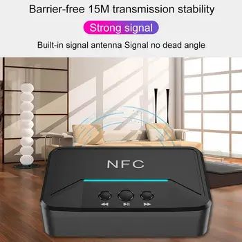 

Newest Wireless BT200 long distance A2DP/AVRCP Dual Port Bluetooth Stereo Audio 2RCA Receiver 3.5mm Cable NFC Analog 5.0 Ca R3M3