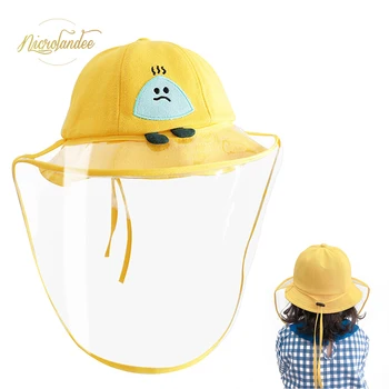

NICROLANDEE Fisherman Cap with Removable Shield Anti-Spitting Anti Saliva Fog Windproof Dustproof Hat Protection for Children