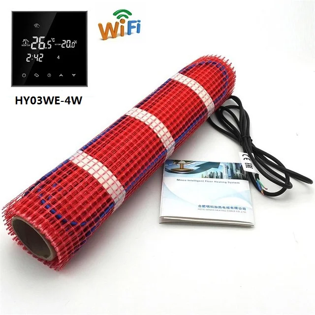 MINCO HEAT 1~ 5m2 подпольный Нагревательный мат 220V 150 w/m2 комнатный нагреватель(выбор Wi-Fi термостата - Цвет: with HY03WE-4 Wifi