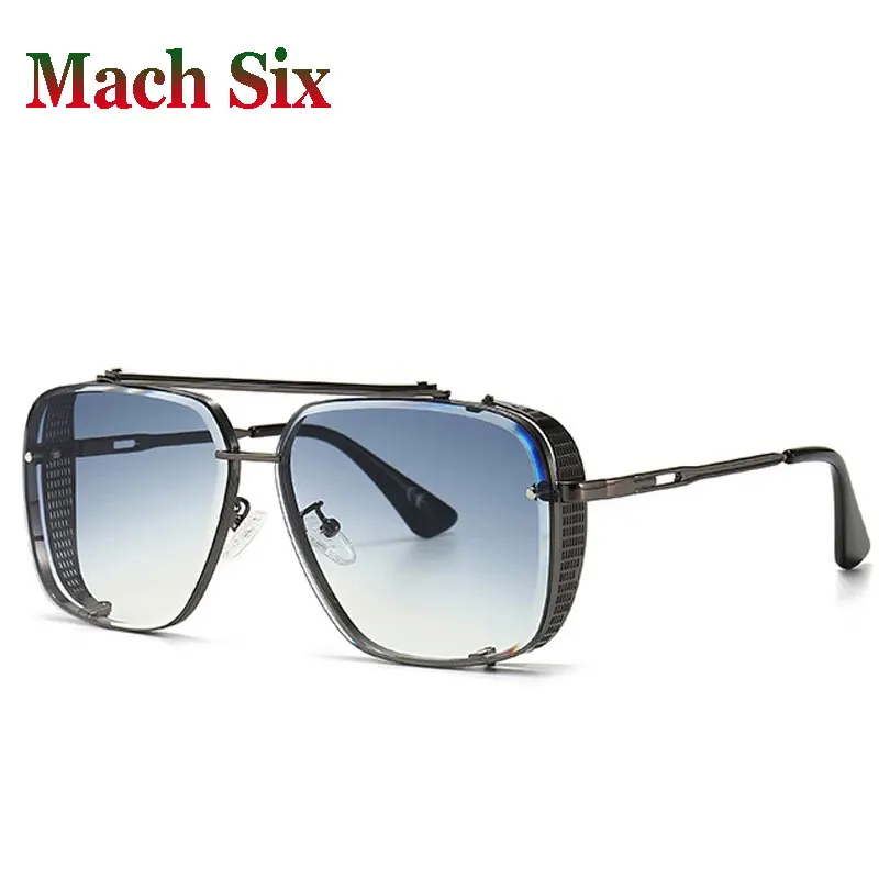 

2021 PUNK Mach Six Style Gradient Pilot Sunglasses Women Fashion Men Vintage Brand Design UV400 Sun Glasses Oculos De Sol 2A115
