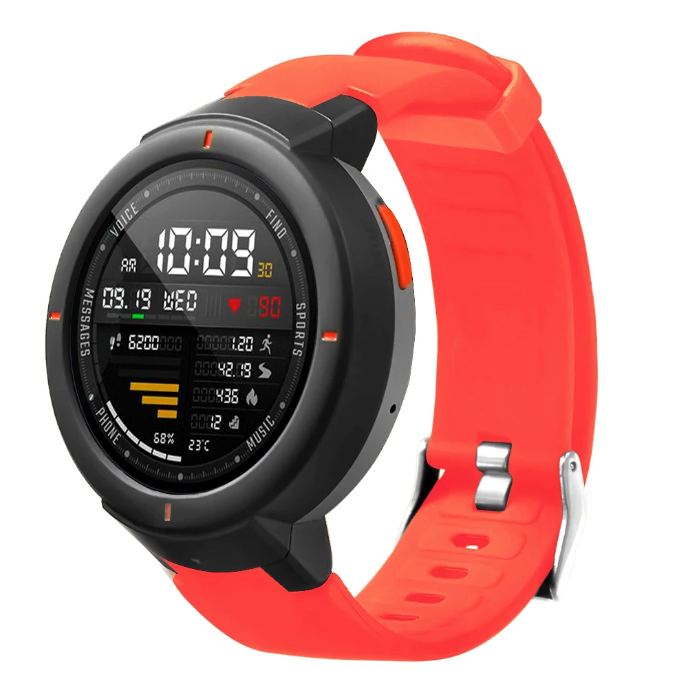 Силиконовый браслет для Amazfit Verge Lite ремешок мягкие часы ремешок браслет для Huami Amazfit 3 Verge Смарт часы - Цвет: red