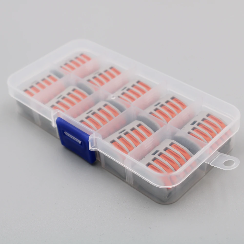 

10 pcs / Box 222-415 PCT-215 PCT215 5 pin Pole Universal Compact Wire Wiring Connector Conductor Terminal Block With Lever