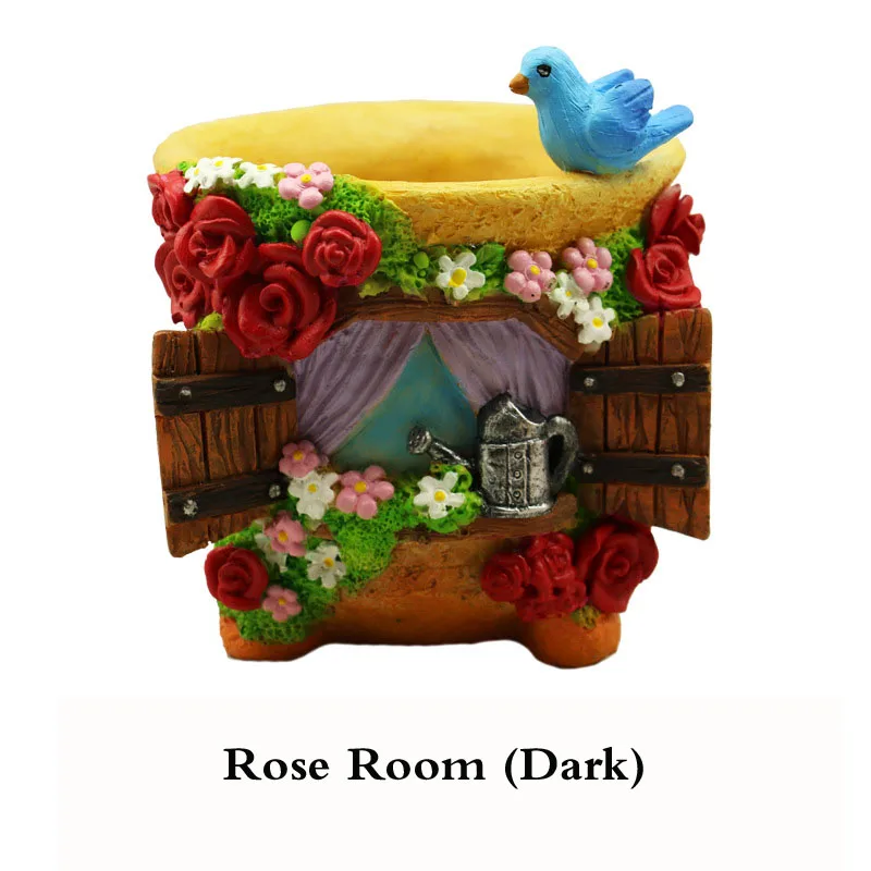 Rose (Dark) Смола Cachepot цветочный горшок креативная статуя из мультфильма семена бонсай садовая скатерть балкон Декор растения орхидеи стенд открытый - Цвет: Rose (Dark)