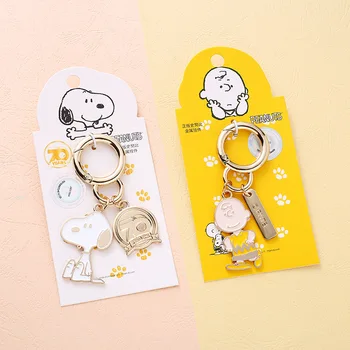 

2020 New Cute Cartoon Charlie Brown Key Chain Peanut Dog KeyChains Animated Cartoon Keyring Birthday Gift For Boys And Girls