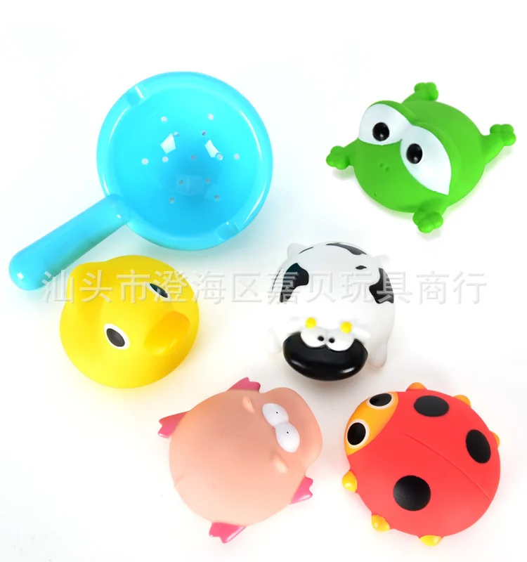 Детские Мультяшные игрушки tang jiao, детские игрушки для ванной, набор из шести предметов