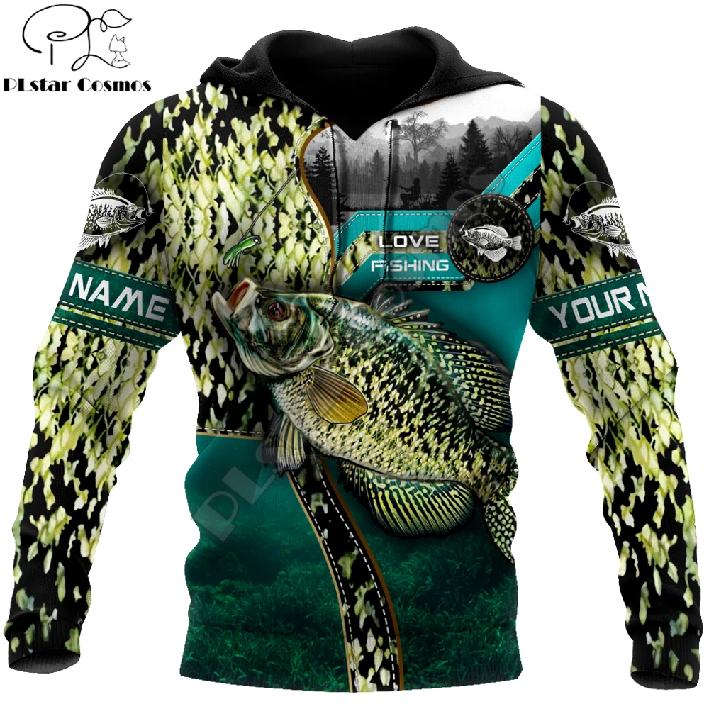 

Custom Name Crappie Fishing camo 3D Printed Men autumn Hoodie Harajuku Unisex Casual Pullover Streetwear Jacket Tracksuits DK200