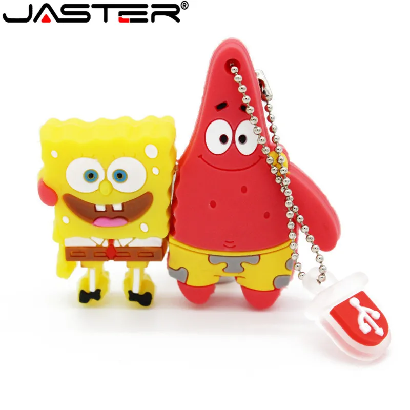 JASTER Милая мультяшная Губка Боб Патрик звезда usb флеш-накопитель карта памяти USB2.0 4GB 8GB16GB 32GB 64GB u диск подарок для детей