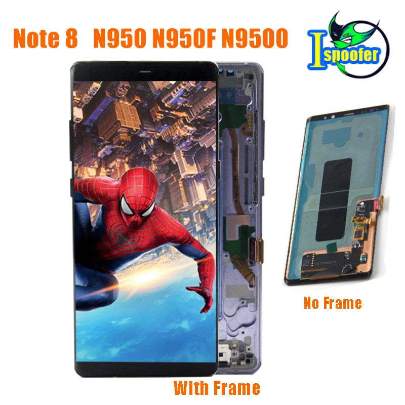 

AMOLED LCD Display For SAMSUNG Galaxy NOTE8 LCD N9500 N9500F LCD Display Touch Screen Replacement Parts with frame