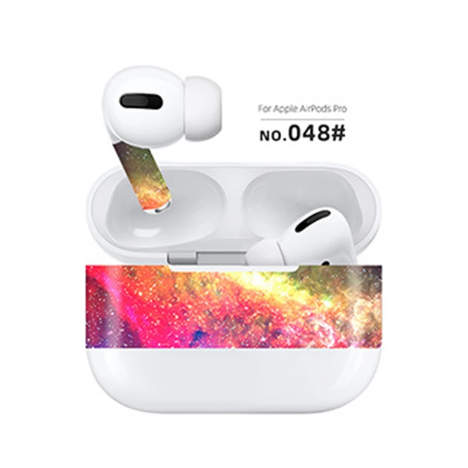048 Для AirPods Pro модная наклейка с цветами и листьями авокадо для AirPods 3 шкуры Съемная клейкая декоративная наклейка пленка на голову - Цвет: 048