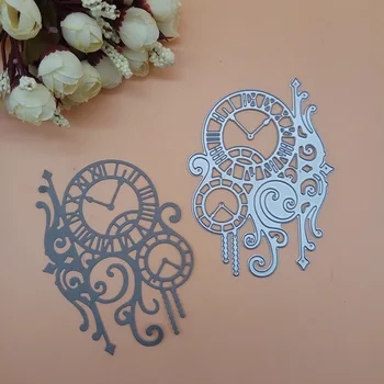 

Exquisite Gorgeous Roman Time Axis Vintage Clock Shape Cut Dies Stencils For DIY Scrapbooking Card Album Photo Decoration