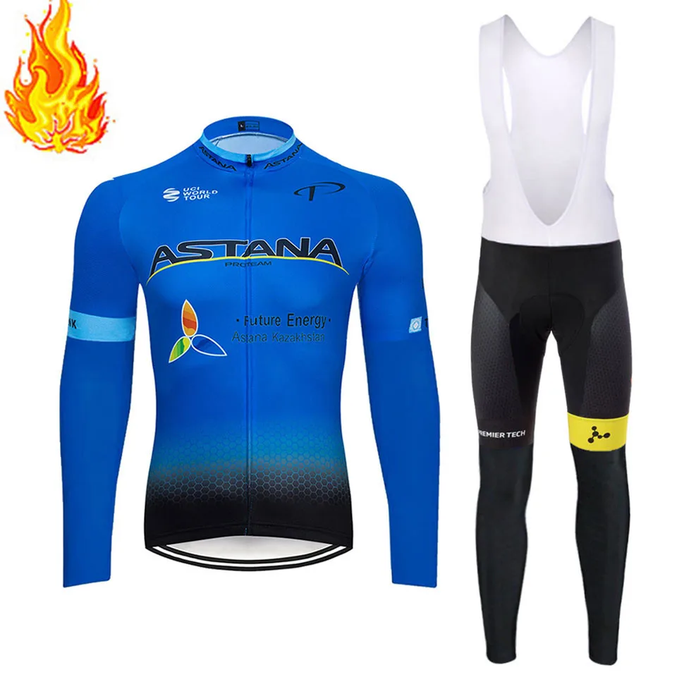 2019 Pro Team Зимняя Теплая Флисовая велосипедная одежда для мужчин с длинным рукавом Джерси костюм для прогулок верховой езды на велосипеде MTB