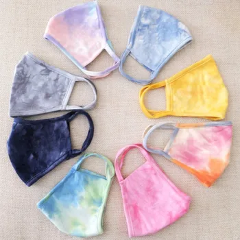 

Adult Mascarillas 1PC/8pc Tie dye mask Breathable Protection Face Cover Reuse Mask Windproof Washable Breathable mask fashion