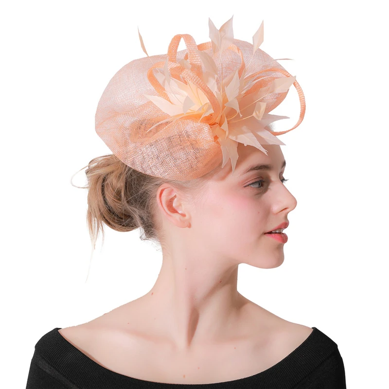 Шампань millinery заколки для волос чародейные Шляпы свадебные гоночные головные уборы Дерби шоу События Аксессуары для волос женские заколки для волос