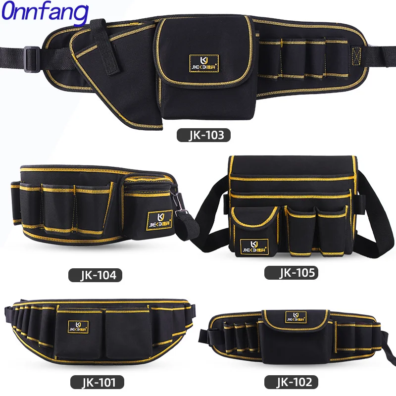 Onnfang Multi-function belt bag Oxford cloth hardware tool bag multi-pocket hardware electrician tool bag pocket storage bag best tool chest