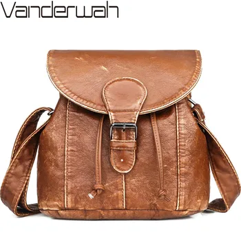 

Vintage Crossbody Bags For Women Sac A Main Luxury Handbag Female Soft Washed Leather Purses and Handbags Women Bags Designer