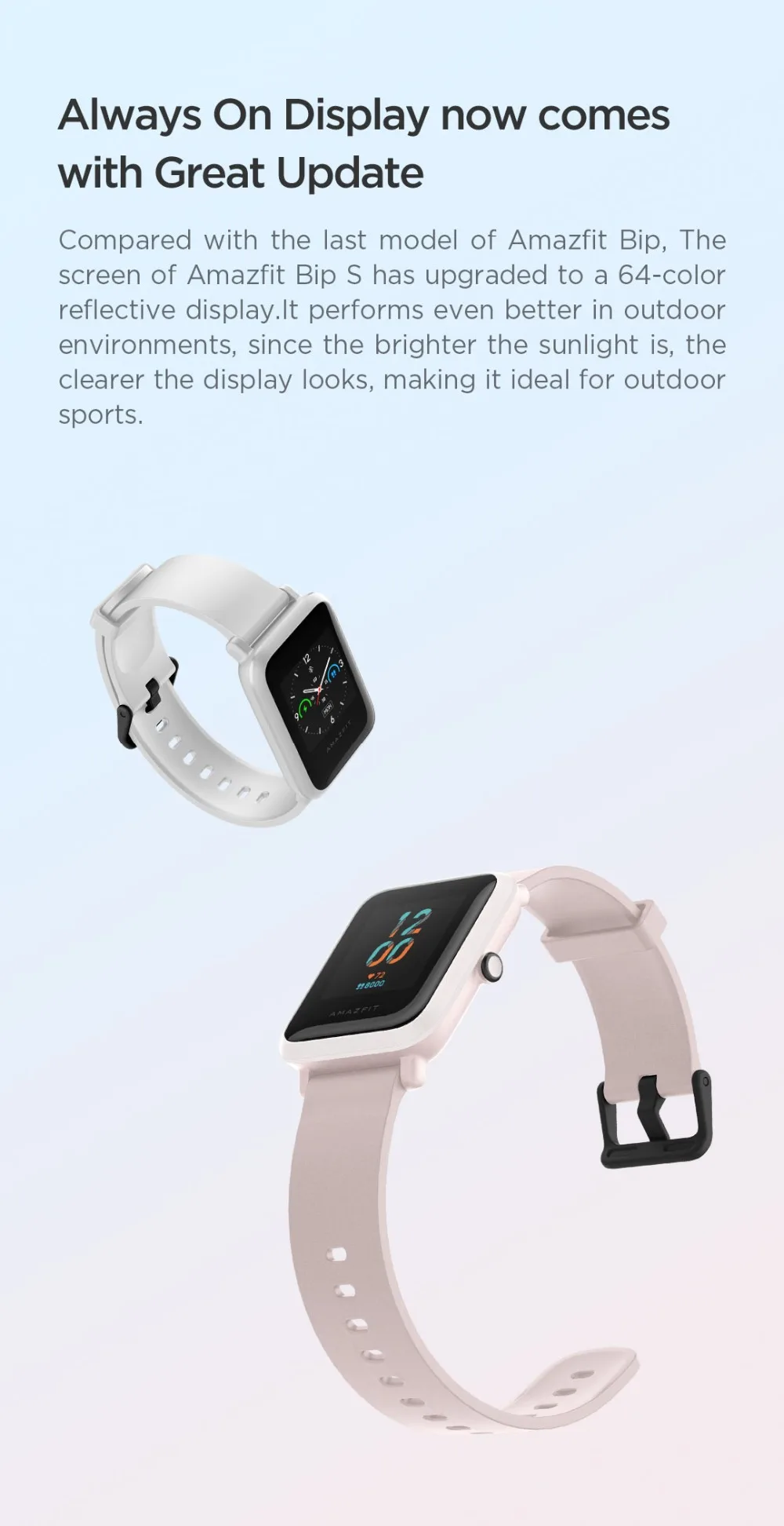 2020 New Global Amazfit Bip S Smartwatch 5ATM waterproof built in GPS GLONASS Bluetooth Smart Watch for Android iOS Phone3