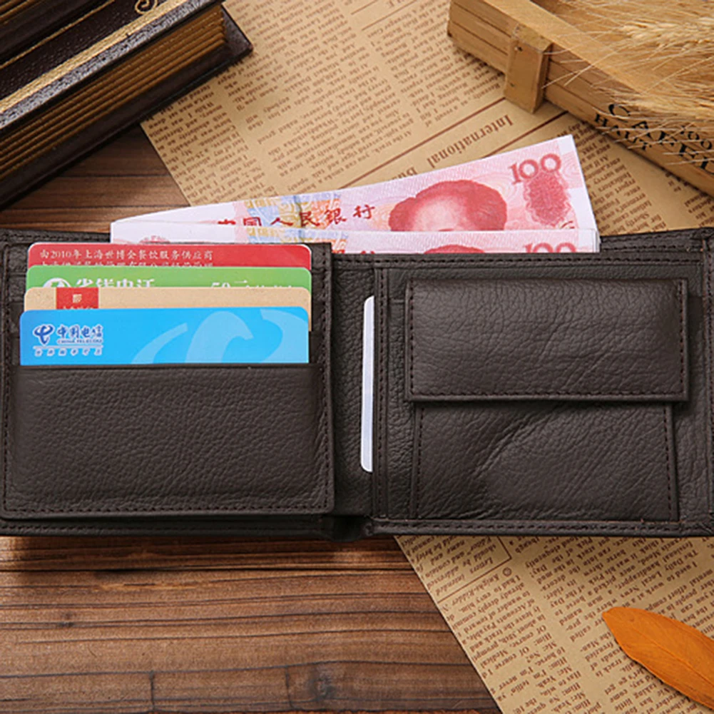 Men Foldable Multi Slot Short Wallet Coin Purse Cards Cash Holder Bag Pouch Christmas gift portfel leather мужкой кошелёк