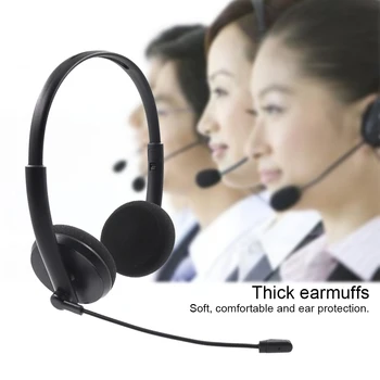 

Noise Cancelling Office For PC Computer With Microphone Volume Control PVC Over Ear Telephone Headphone USB Headset Call Center