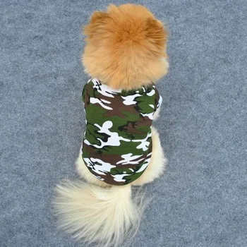 

Spring and Autumn Leisure Style Pet Dog Clothing Comfortable and Breathable Classic Camouflage T-shirt Bichon Small Dog Clothing