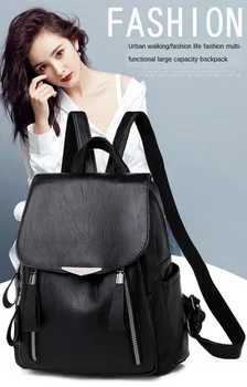 

2020 new Korean style PU shoulder bag ladies fashion shoulder bag soft bag back pack small backpack