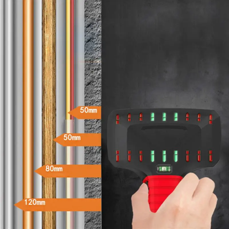 

Metal Detector Finder Wall Scanner Wood Studs Detector AC Volt Live Wire Detect