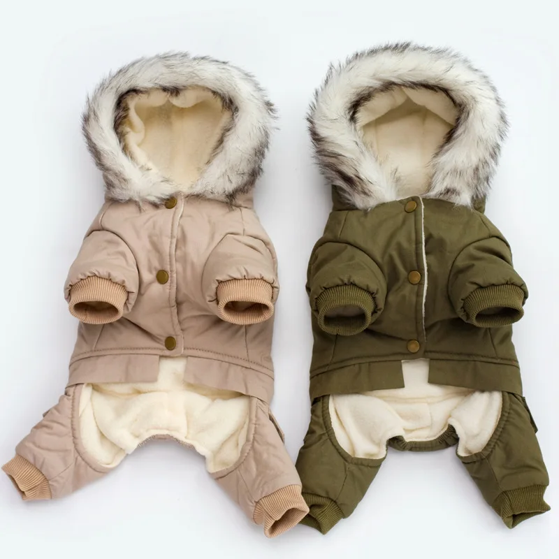 

Thick Dog Clothes For Small Dog Jumpsuit Winter Coat Warm Pet Product French Bulldog Puppy Jacket Clothing Cute Cat Costume