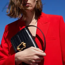 Летняя новая сумка из крокодиловой кожи с принтом, маленькая квадратная сумка, сумка на плечо