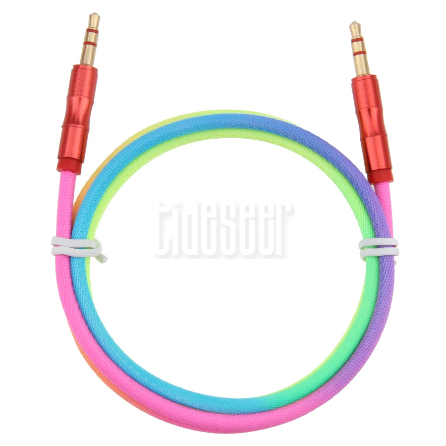 Colorful Audio Cable 1m Jack 3 5mm Aux Headphone Cables Male to Male AUX Line Cord For Car iPhone MP3 4 Earphone Speaker 100pcs