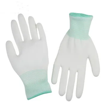

10Pair Nylon PU coated finger gloves Anti-static coated gloves PC Antiskid for Finger Protection