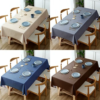 

Nordic style tablecloth Christmas Tree and Deer Linen and Cotton Fresh Table Cloth New Waterproof Antifouling Tea Table