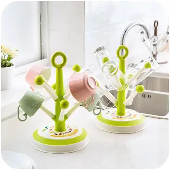 

1 Set Tree Shape Wood Coffee Tea Cup Storage Holder Stand Home Kitchen Mug Hanging Display Rack Drinkware Shelf With 6/8 Hooks