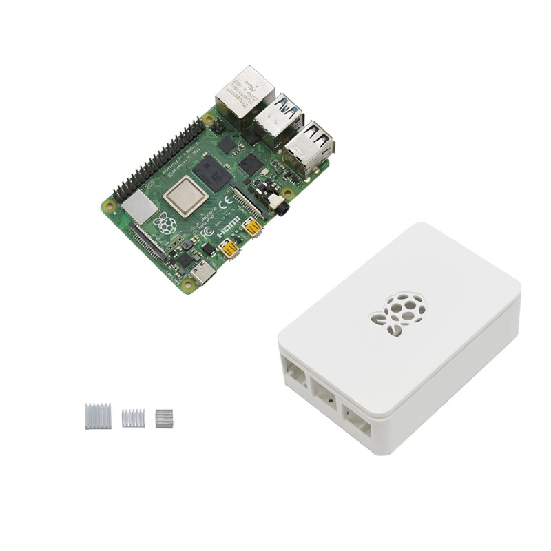 Для Raspberry Pi 4 Модель B 4G ram ABS чехол с серебряными радиаторами Поддержка 2,4/5,0 ГГц wifi Bluetooth 5,0 для RPI 4 DIY Kit