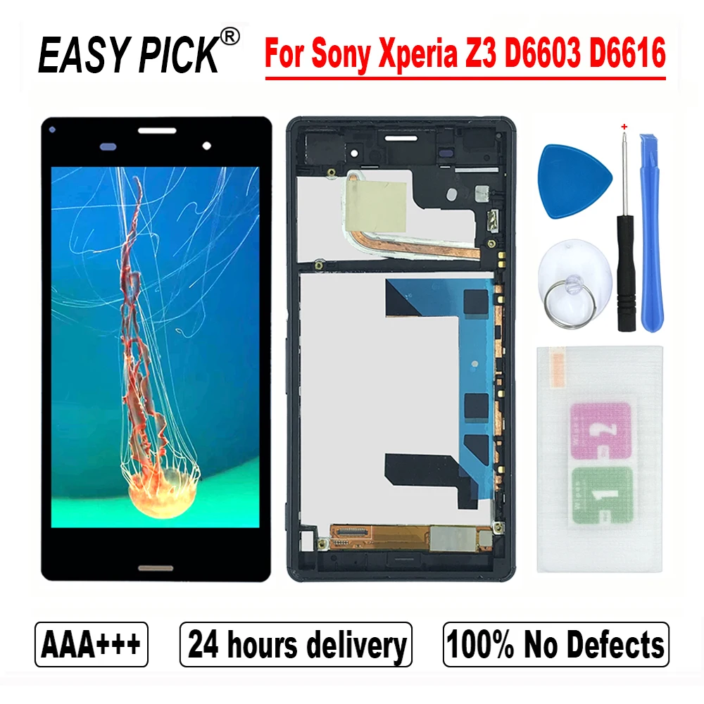 Для Sony Xperia Z3 D6603 D6616 D6633 D6643 D6653 L55t L55u ЖК-дисплей сенсорный экран дигитайзер в сборе с