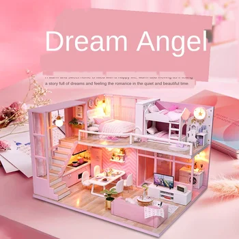 

DIY Doll House 3D Stereo Handmade Small House Building Model Creative Wooden Birthday Toy Gift P246