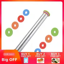 17 дюймов Регулируемая нержавеющая сталь торт ролик Скалка с тестом мат тесто ролик со съемными регулируемой толщины кольца