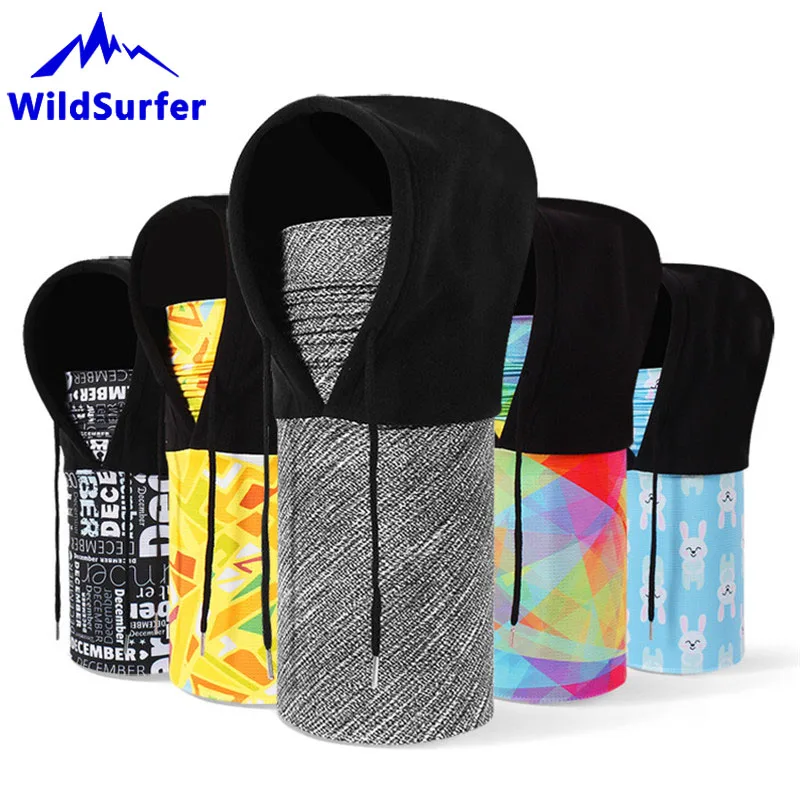

Thicken Fleece Bandana Cap Digital Printing Cycling Skiing Face Mask Riding Neck Warmer Winter Hiking Bicycle Bandana Hat W317