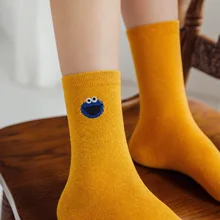 Новые модные Хлопковые женские носки с вышитыми героями мультфильмов, милые забавные носки с рисунками животных, высококачественные креативные носки