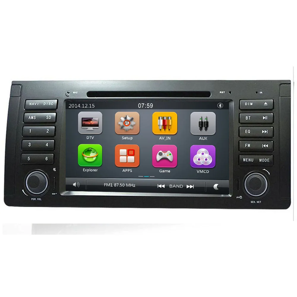 Top Nice UI 1 din Car DVD player for BMW E39 X5 Range rover GPS Wifi Bluetooth Radio USB SD Steering wheel Control Camera map 2