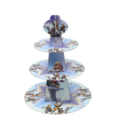 Cake stand Мульти-стиль замок игра есть курица игра детская посуда для вечеринки в честь Дня Рождения Торт Украшение Флаг Шар одноразовая посуда - Цвет: Cake stand