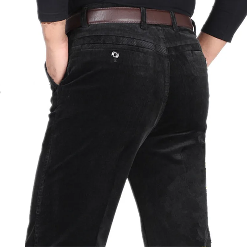 MRMT Брендовые мужские брюки среднего возраста, Стрейчевые вельветовые брюки для мужчин, повседневные Прямые брюки с высокой талией