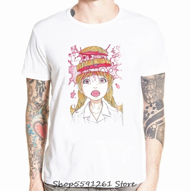 Japanese Harajuku Streetwear Urban Style Short Sleeve T Shirts Hip Hop Casual modal Junji Ito Men Oversize Anime Tshirts XS-5XL
