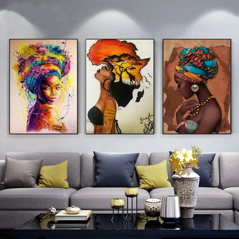 Nordic Scandinavian Canvas Paintings African Black Nude Woman Poster and Prints Wall Graffiti Art Pictures for Living Home Decor | Дом и сад