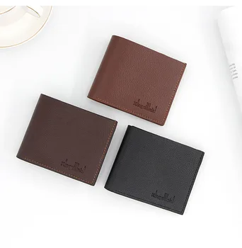 

Men's leather brand luxury wallet short men's wallet credit card 2020 top vintage Litchi peel wallet purse brand wallet