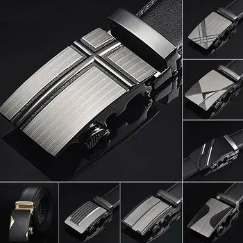 

Men's Automatic Buckle Real Belt Leather Belts Waist Ratchet Business Waistband Luxury Fashion Men Accessories 11 Styles