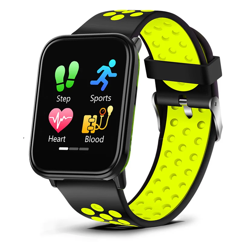 yellow Новейшие OLED цветные полноэкранные умные часы для мужчин и женщин для iPhone монитор сердечного ритма устройство слежения за кровяным давлением спортивные умные часы - Цвет: yellow